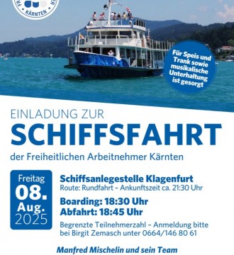 Achtung‼️Es sind noch ein paar Restplätze zur morgigen Wörthersee-Schifffahrt  zu vergeben ⛴️ Sollte noch jemand Interesse haben...
