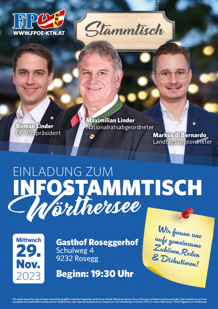 ''Infostammtisch WÖRTHERSEE'' der FPÖ Villach Land